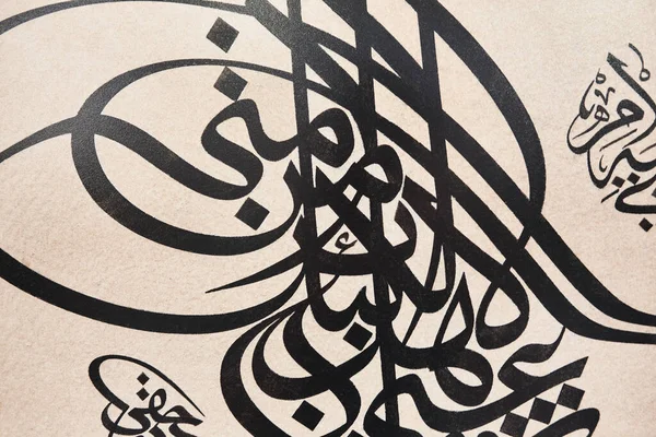 Arabic traditional calligraphy. Islamic typography symbols. Ornamental background. Turkey