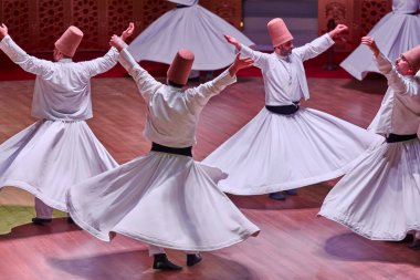 Dervish spirituality traditional ceremony in Mevlana culture center. Konya, Turkey