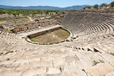 Archeological site of Aphrodisias. Amphitheatre. Hellenistic and roman art. Turkey
