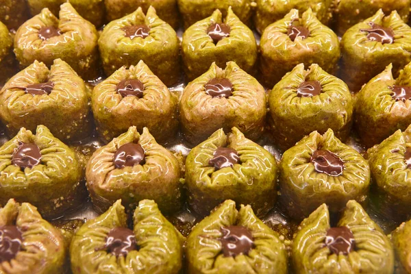 Traditional turkish sweet honey desserts. Oriental food. Baklawa