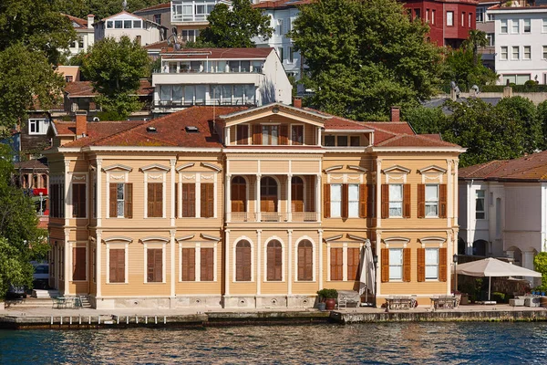 Traditional wooden waterfront houses in the Bosphorus strait. Istanbul. Turkey
