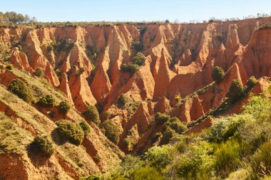 Badlands mountain valley. Eroded landscape. Las Carcavas, Guadalajara. Spain
