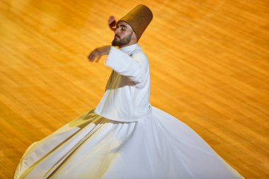 Dervish spirituality traditional ceremony in Mevlana culture center. Konya, Turkey