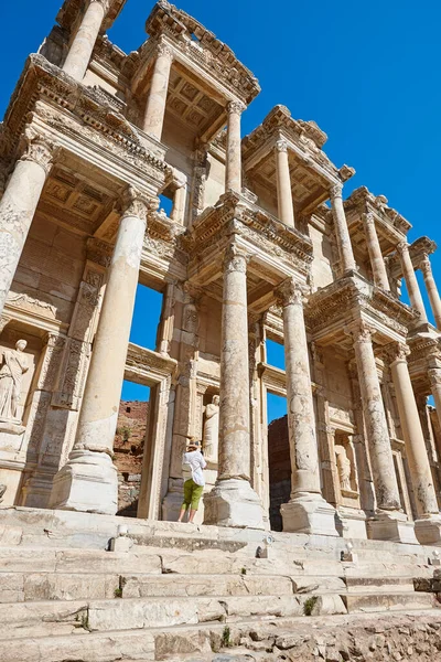Библиотека Цельса Археологическом Памятнике Эфеса Турции — стоковое фото