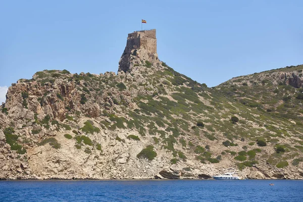 Wybrzeże Morza Śródziemnego Wyspie Cabrera Archipelag Balearów Zamek Hiszpania — Zdjęcie stockowe