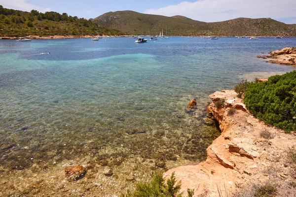 Turquoise Waters Cabrera Island Shoreline Landscape Balearic Islands Spain — Stock Photo, Image