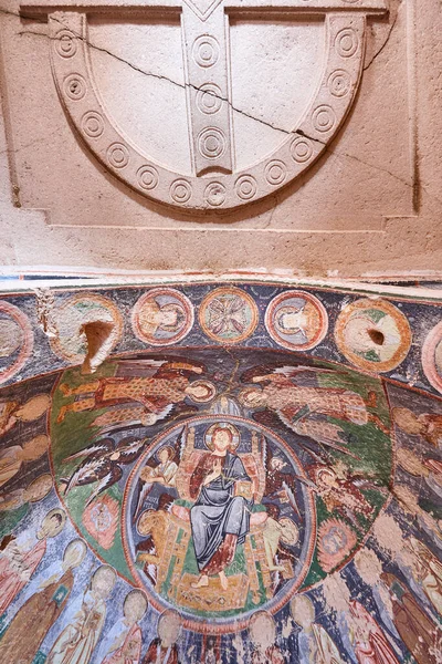 Fresco Paintings Three Cross Church Goreme Cappadocia Turkey — 图库照片