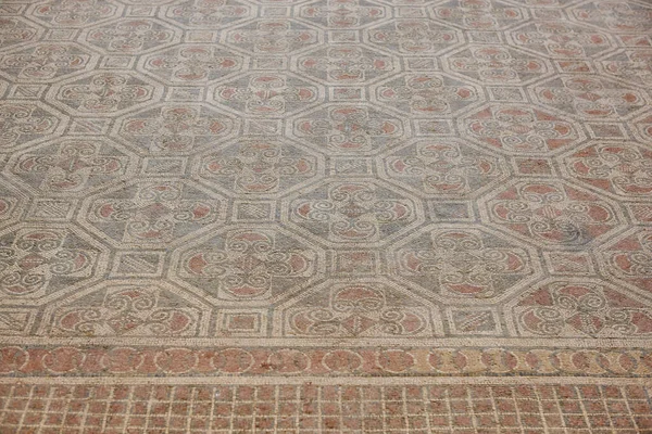 Roman Mosaic Tiles Olmeda Roman Village Palencia Spain — Foto de Stock