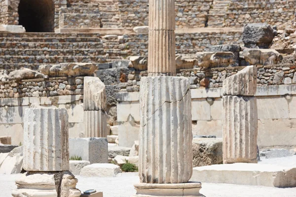 Sitio Arqueológico Efeso Columnas Odeon Lugar Histórico Antiguo Turquía —  Fotos de Stock