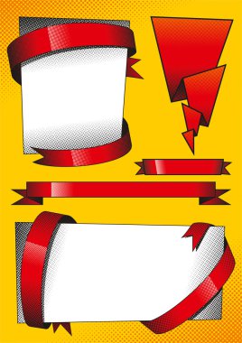 kırmızı kurdele ile tasarım öğeleri