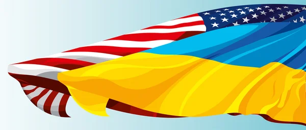 Rusya Federasyonu ve Ukrayna bayrağı — Stok Vektör