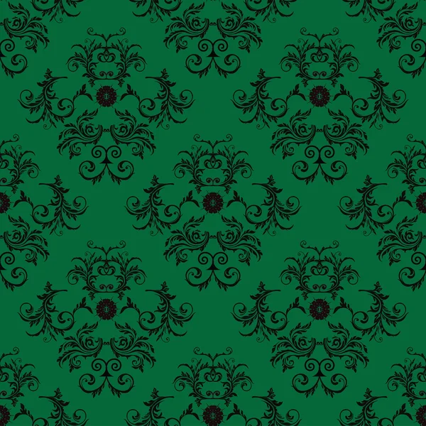 Modello damasco verde — Foto Stock