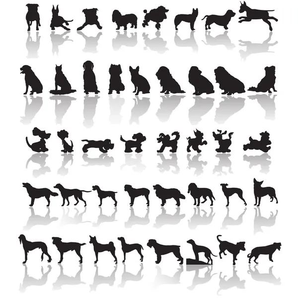 Siluetas para perros — Vector de stock