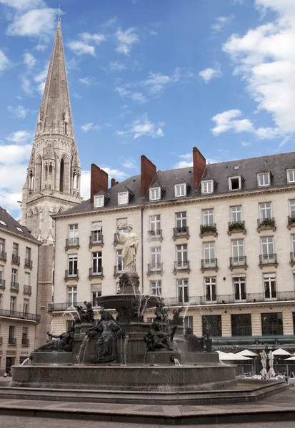 Fuente en Nantes Francia — Foto de Stock