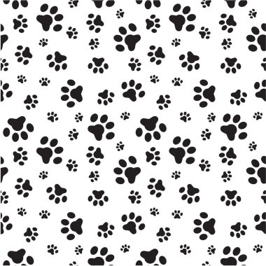 Dog paws seamless pattern clipart