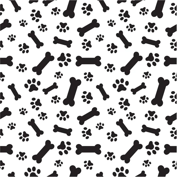 Dog bones and paws pattern — Stock Vector