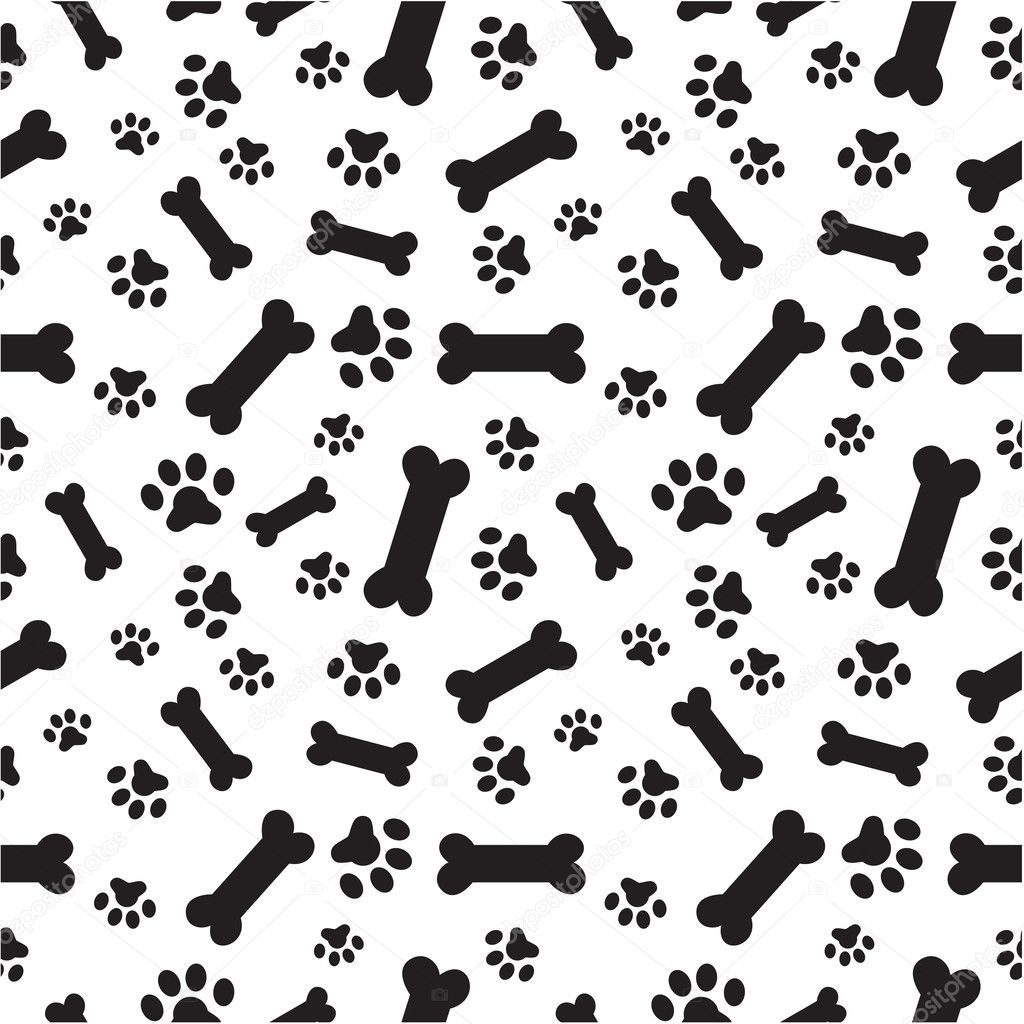 Dog bones and paws pattern