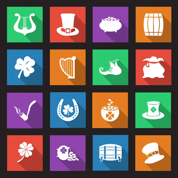 St Patricks Day icons — Stock Vector