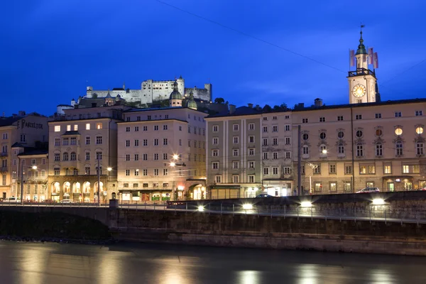 Salzburg v noci — Stock fotografie