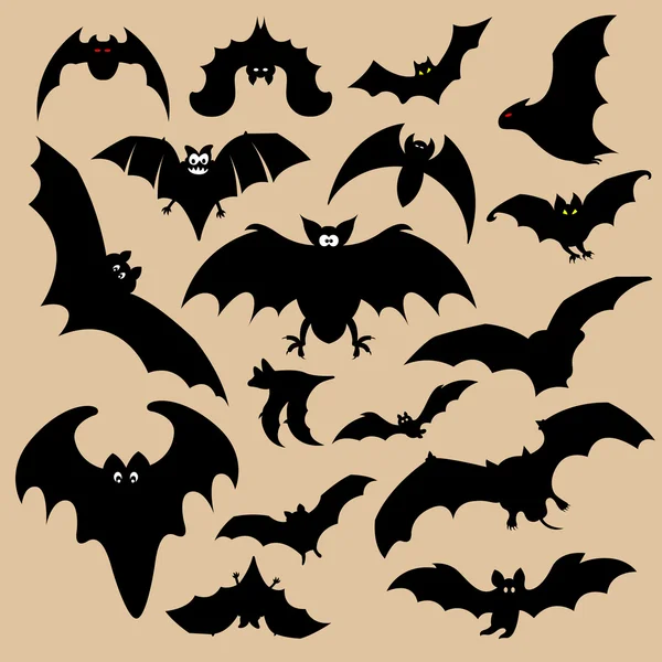 Siluetas de murciélagos — Archivo Imágenes Vectoriales
