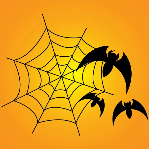 Bats and web — Stock Vector