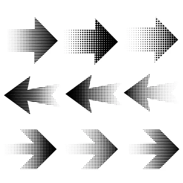 Halftone pijlen — Stockvector