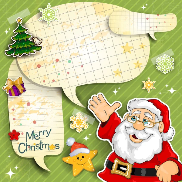 Santa claus cartoon with paper — Stock Vector