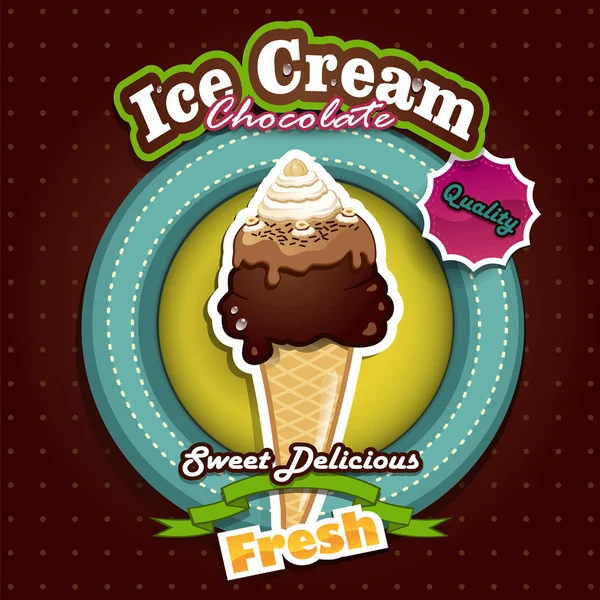 巧克力冰淇淋 — 图库矢量图片