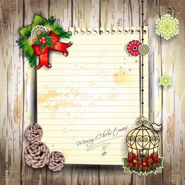 Kağıt, Noel greeting.eps ile yer tahtaları