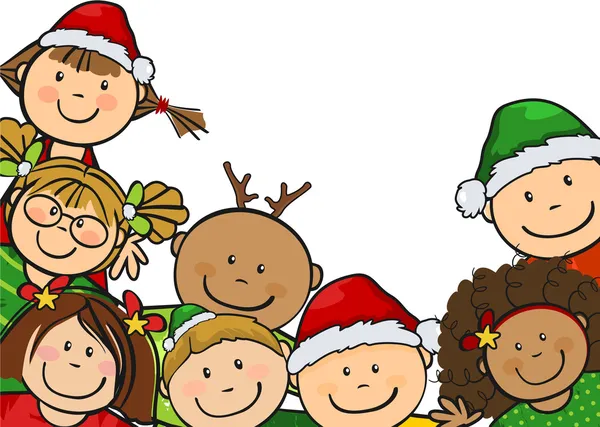 Niños juntos Navidad Ilustración De Stock