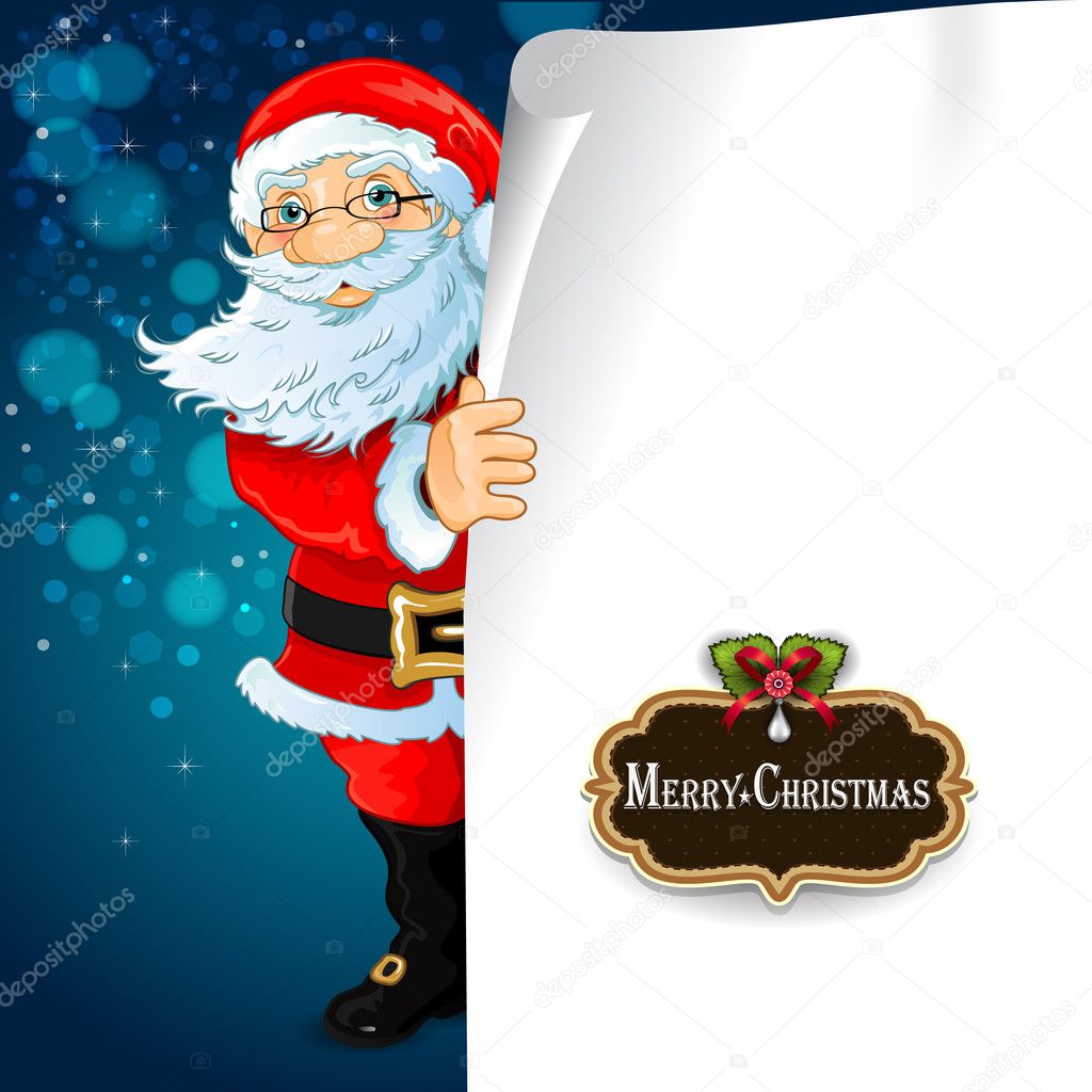 Santa Claus with blank sheet