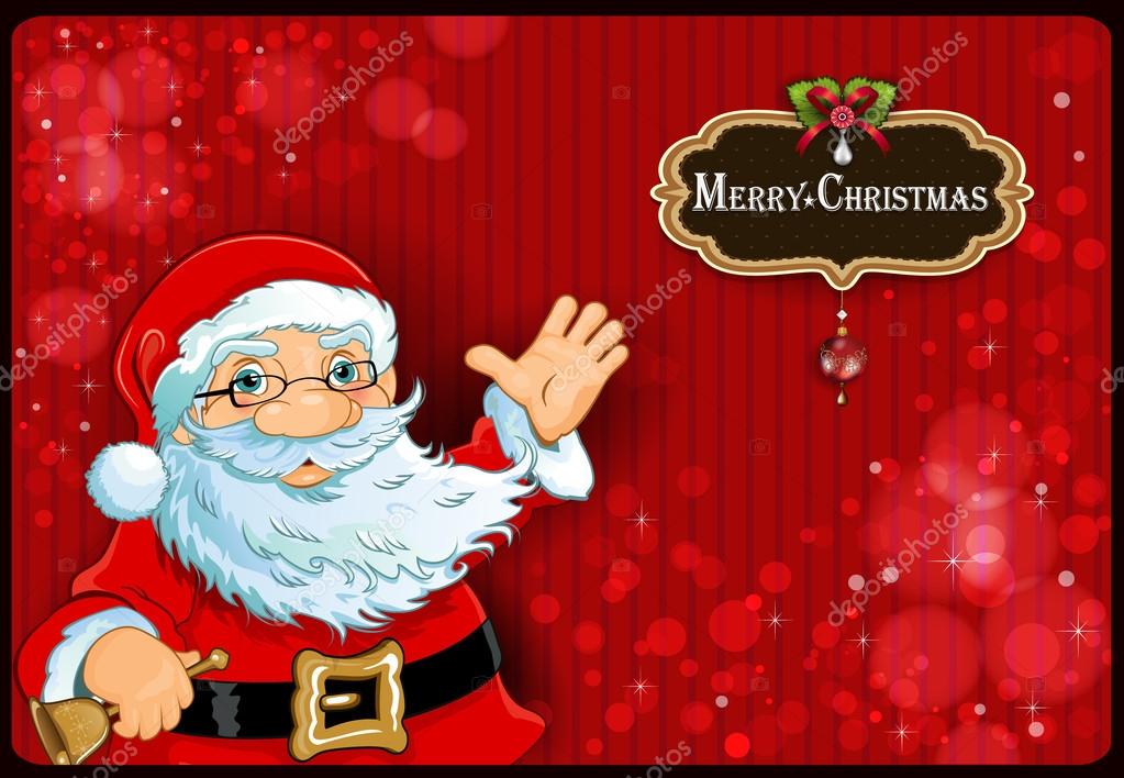 Pere Noel Joyeux Noel Carte De Voeux Image Vectorielle Par Iostephy C Illustration