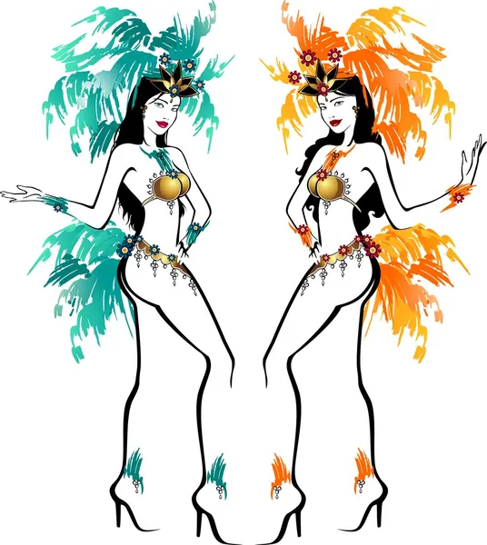 Brazilian dancers — Stock Vector