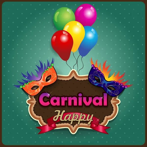 Carnival masks with label — Stock Vector