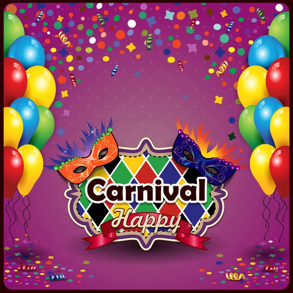 Máscara de carnaval e balão — Vetor de Stock