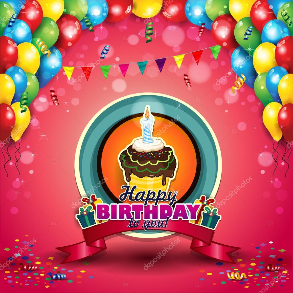 Happy birthday with balloons Stock Vector Image by ©iostephy #41698187