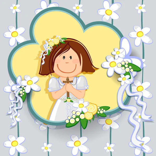 First communion girl — Stock Vector