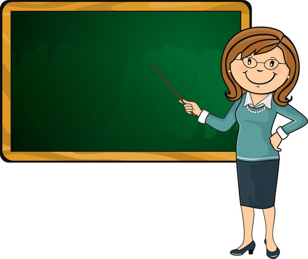 Teacher and blackboard 