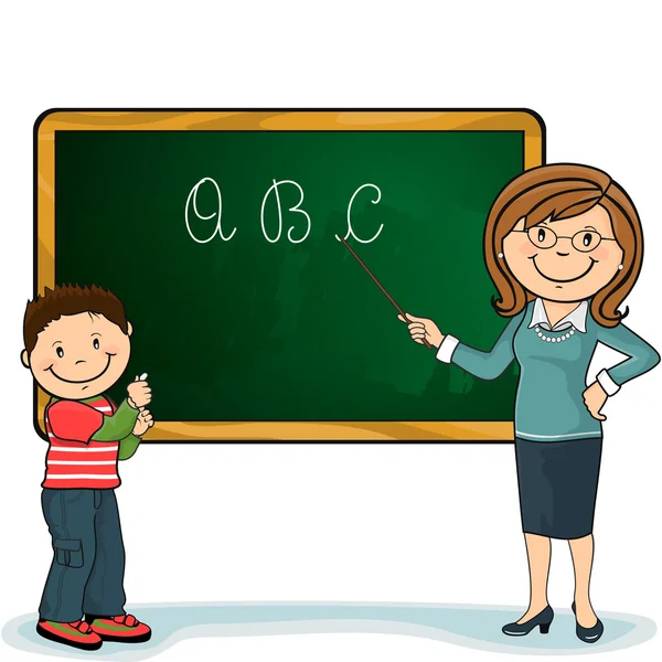 Teacher and student — Stock Vector