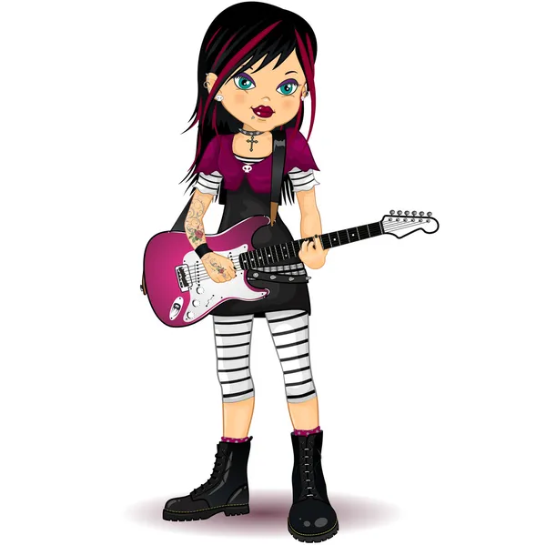 Rock star kız — Stok Vektör