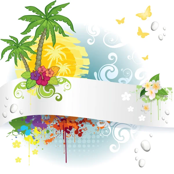 Banner verano tropical — Vector de stock