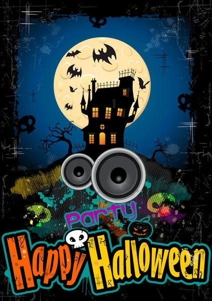 Castillo fiesta de Halloween — Vector de stock