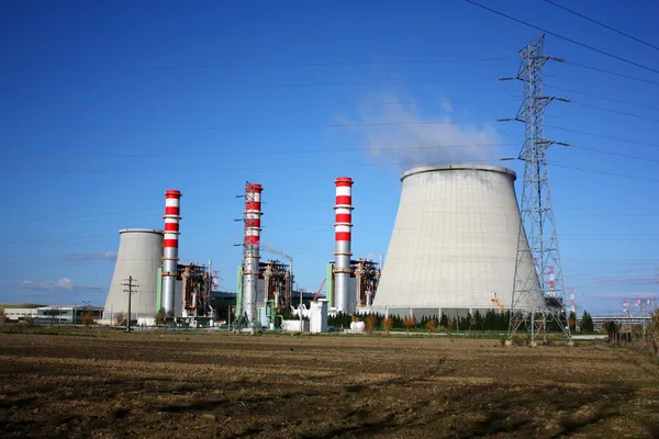 Power plant chimneys — Stock Photo, Image