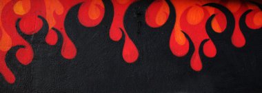 Yangın graffiti duvar