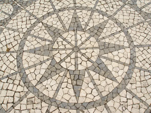 Mosaic in a Portuguese sidewalk — Stock Photo, Image