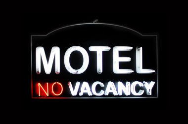 Motel no vacancy neon işareti