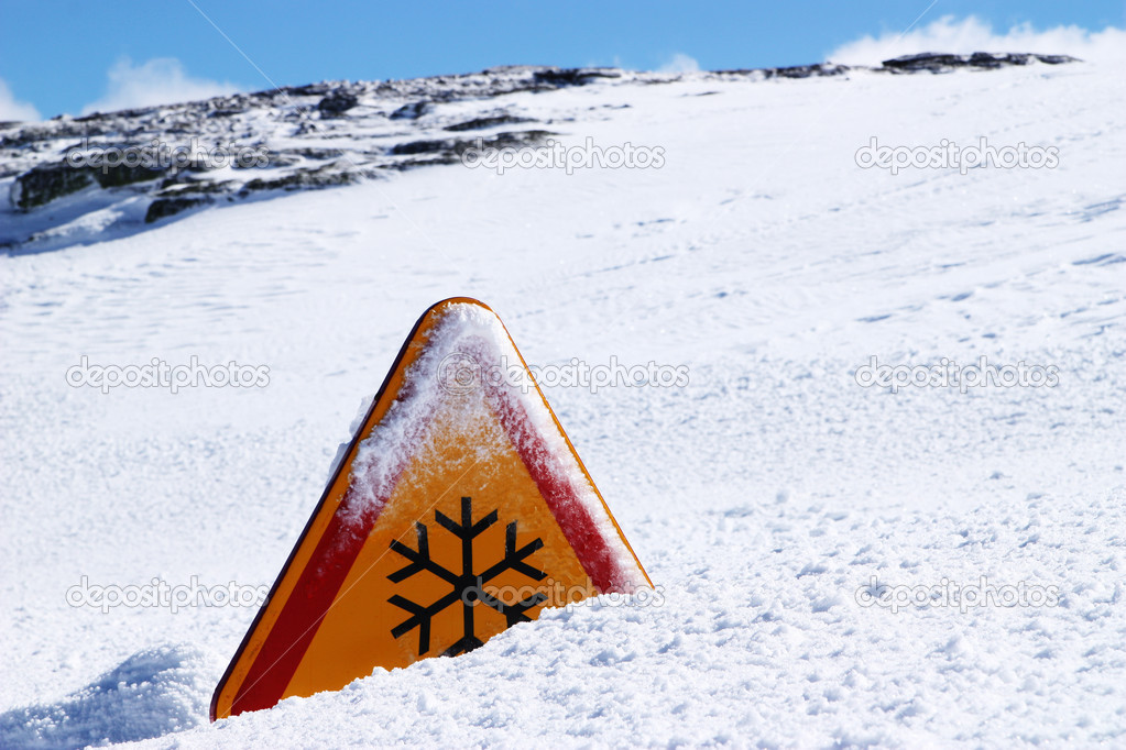 snow danger sign