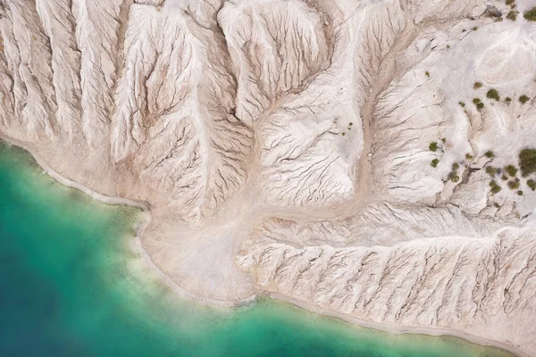 Şaşırtıcı Kaolin Ocağı Kaolin Madeninin Dokusu Kaolin Güzel Suyun Soyut — Stok fotoğraf