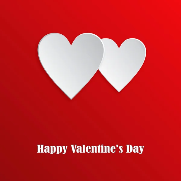 Srdce na červeném pozadí valentine — Stockový vektor