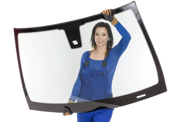 Glasser szélvédő vagy a szélvédő és a fehér háttér — Stock Fotó